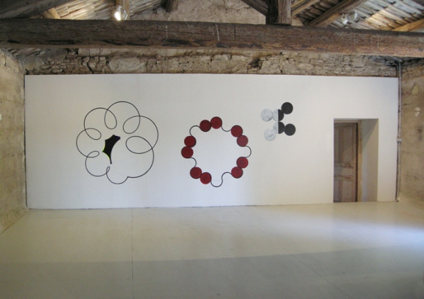 One or two Things I know”, wall drawing, 9’x25’, graphite/chalk/latex paint,  2009.